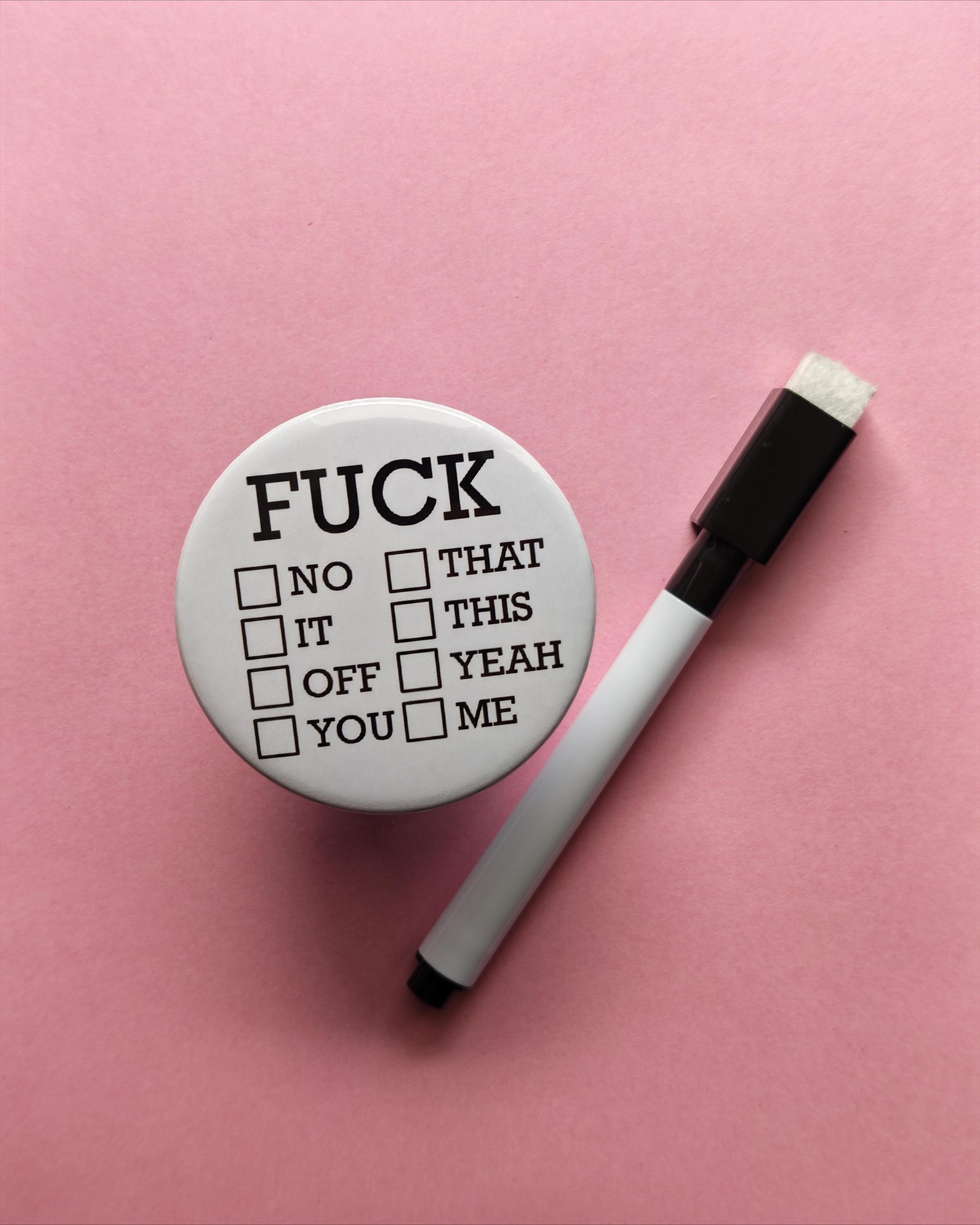F*ck Mood Magnet – Sarcastic Whiteboard Fridge Magnet (Includes Marker)
