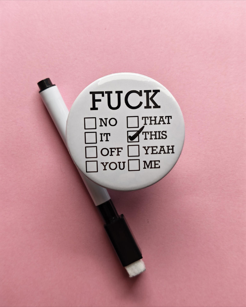 F*ck Mood Magnet – Sarcastic Whiteboard Fridge Magnet (Includes Marker)