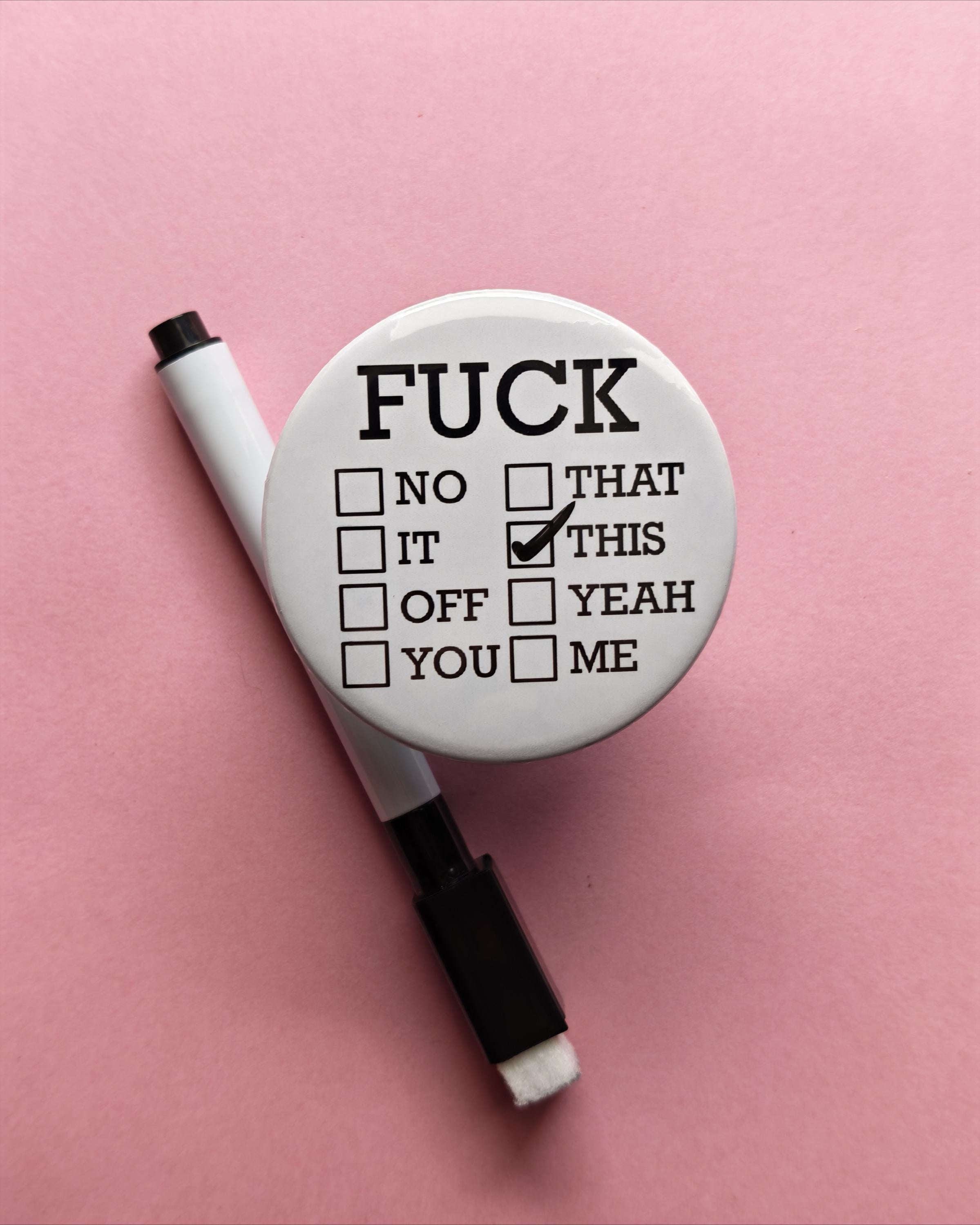 F*ck Mood Magnet – Sarcastic Whiteboard Fridge Magnet (Includes Marker)