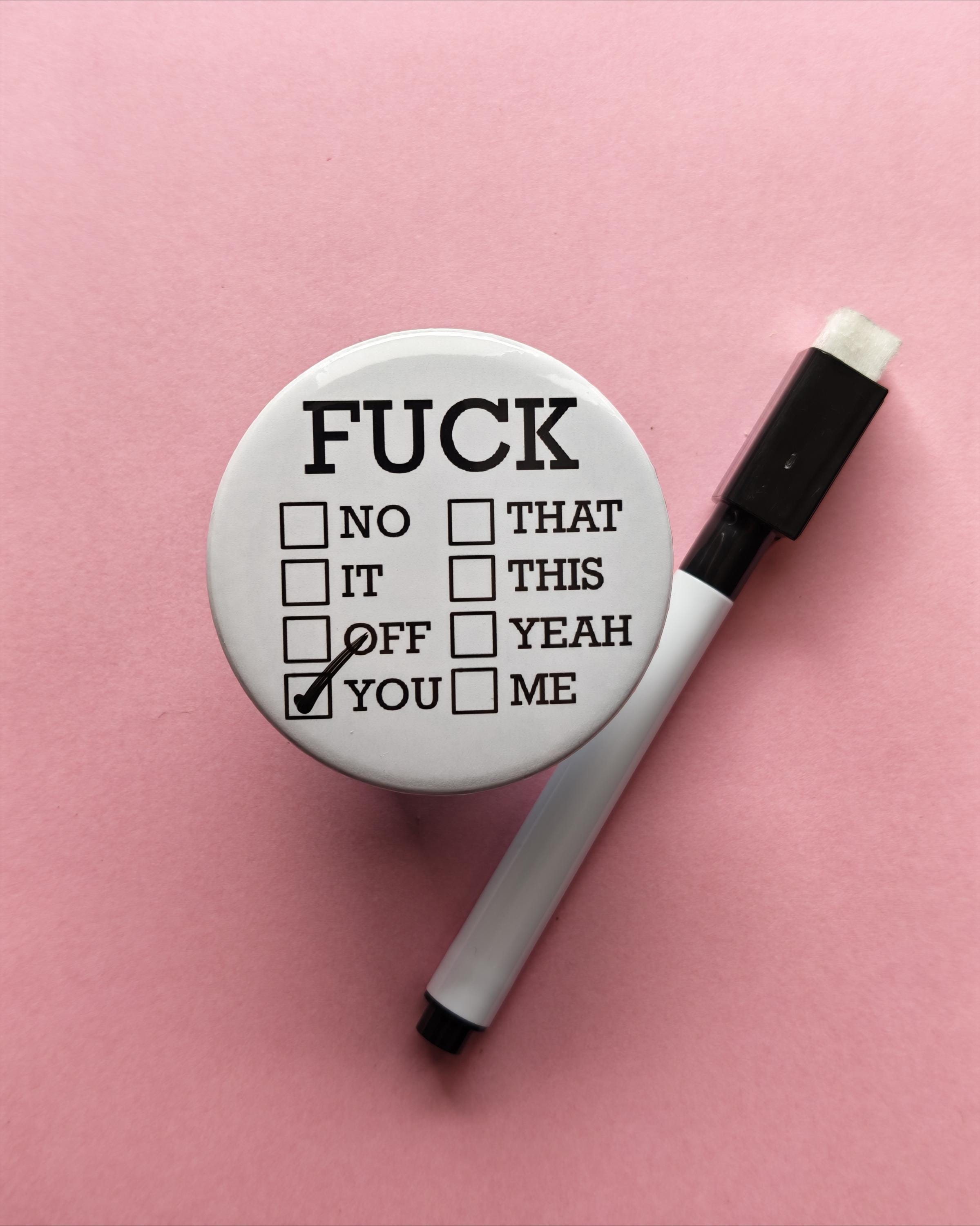 F*ck Mood Magnet – Sarcastic Whiteboard Fridge Magnet (Includes Marker)